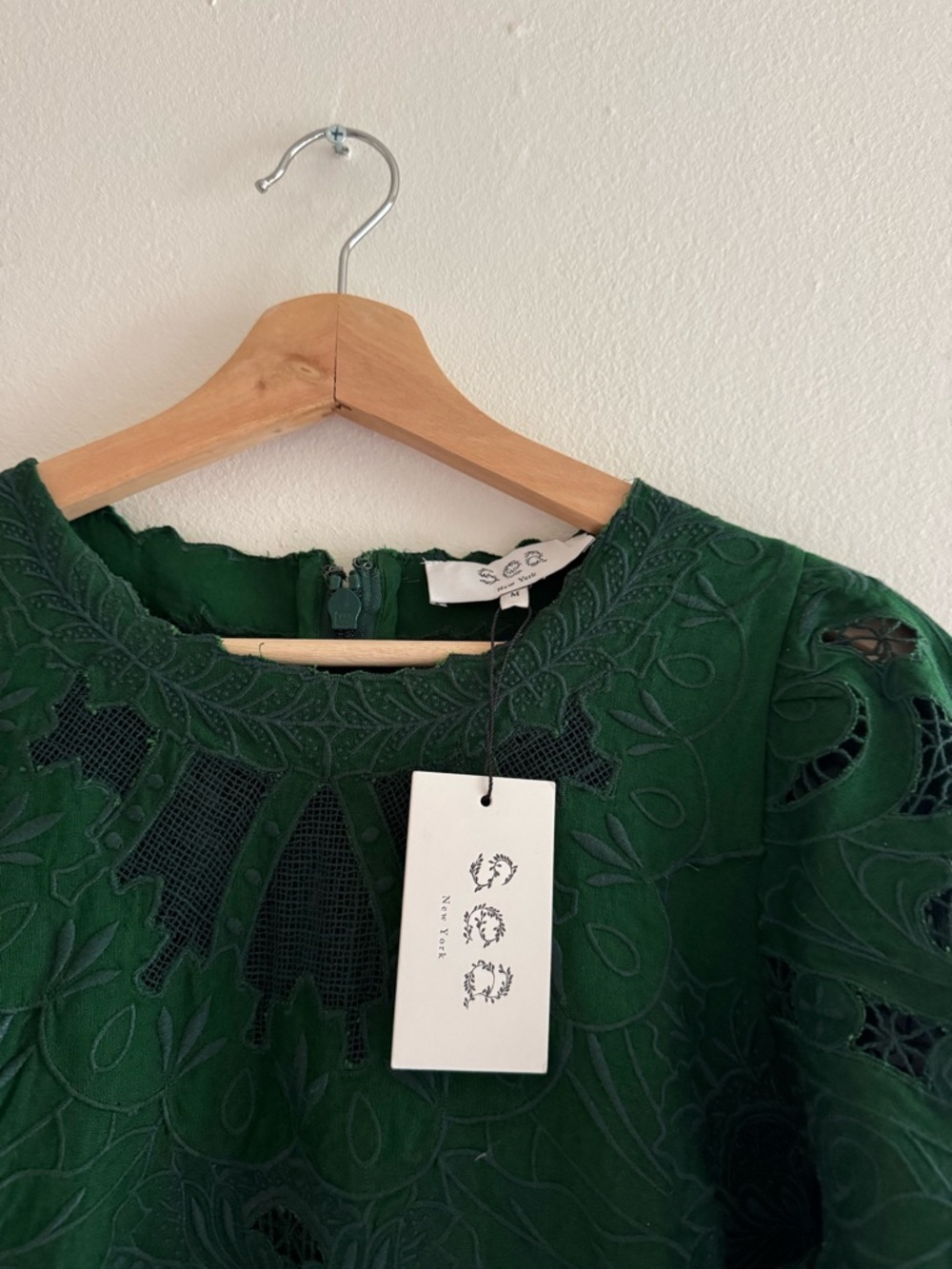 NWT Sea New York Ceci embroidery maxi dress green medium - Picture 8 of 11